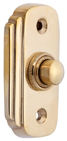 2 1/2 Inch Solid Brass Art Deco Doorbell Button (Polished Brass Finish)