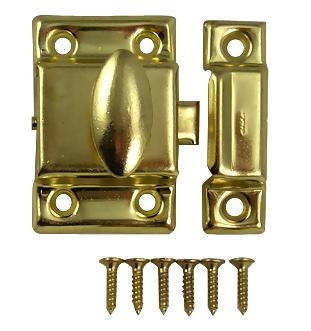 1 7/8 Inch Solid Brass Plated Cupboard Door Catch (Polished Brass Finish)