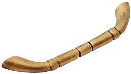 4 3/4 Inch Overall (4 Inch c-c) Solid Brass Traditional Pull (Antique Brass Finish)