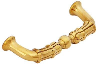 5 Inch Overall (4 1/3 Inch c-c)  Solid Brass Victorian Style Pull (Polished Brass Finish)
