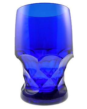 Cobalt Blue Glass Georgia Pattern Tumbler -  6 oz, 9 oz or 12 oz