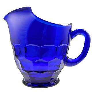 26 Ounce Cobalt Blue Glass Pitcher & Four Tumblers - Georgia Pattern