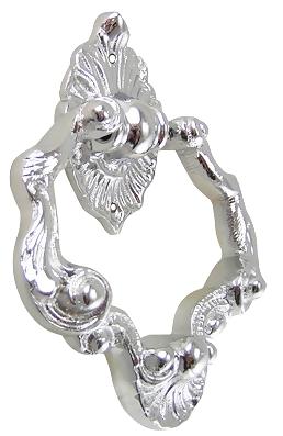 4 Inch Ornate Shell Pattern Ring Pull (Polished Chrome Finish)