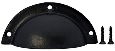 3 3/4 Inch Solid Iron Traditional Cup Pull (Matte Black Finish)