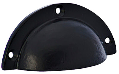 3 3/4 Inch Solid Iron Traditional Cup Pull (Matte Black Finish)