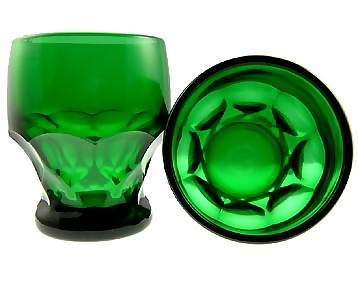 54 Ounce Emerald Green Glass Pitcher & Four Tumblers - Georgia Pattern