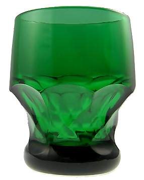 6 Ounce Emerald Green Glass Georgia Tumbler 3 1/4 Inch Tall - Set of Four