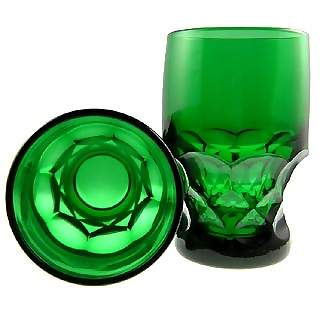 12 Ounce Emerald Green Glass Georgia Tumbler 5 1/4 Inch Tall - Set of Four COPPER MOUNTAIN HARDWARE