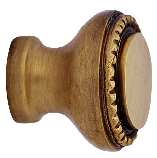 1 Inch Solid Brass Round Knob (Antique Brass Finish)