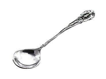 Set of 4 Salt Spoons - Ornate Roman Style Sterling Salt Spoon