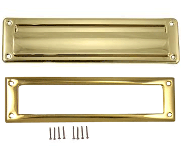 Traditional Magazine Size Front Door Mail Slot (Polished Brass Finish)