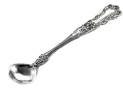 Set 4 - Floral Rosette Style Sterling Silver Salt Spoon