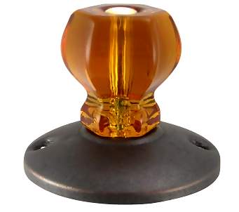 Art Deco Style Amber Glass Robe Hook (Bronze Finish)