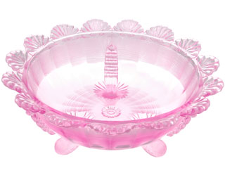 Fruit Bowl - Large Depression Pink Glass