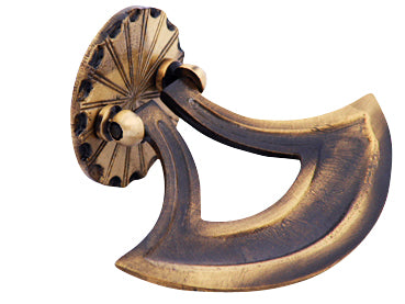 4 Inch Solid Brass Curved Drop Pull (Antique Brass Finish)
