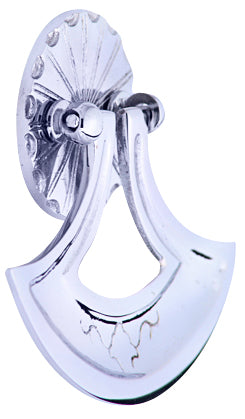 4 Inch Solid Brass Curved Drop Pull (Polished Chrome Finish)