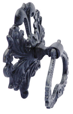3 Inch Victorian Leaves Baroque / Rococo Ring Pull (Oil Rubbed Bronze Finish)