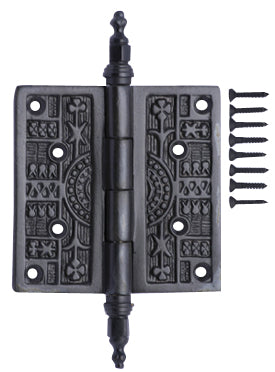 3 1/2 x 3 1/2 Inch Steeple Tipped Victorian Solid Brass Hinge (Oil Rubbed Bronze Finish)