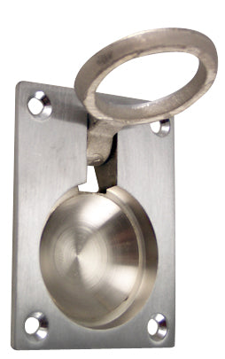 2 1/2 Inch Solid Brass Traditional Flush Ring Pull (Satin Nickel Finish)