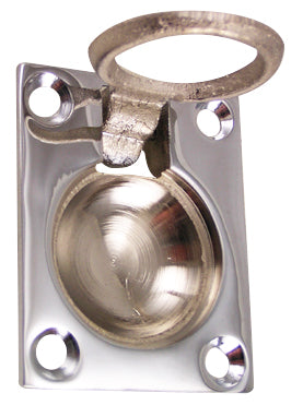 1 3/4 Inch Solid Brass Traditional Flush Ring Pull (Polished Chrome Finish)