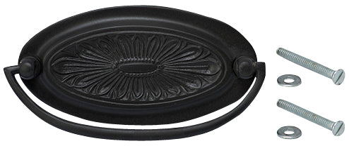 4 1/2 Inch Solid Brass Oval Drop Style Pull  (Oil Rubbed Bronze Finish)