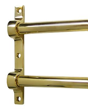 36 Inch Solid Brass Double Push Bar (Polished Brass Finish)