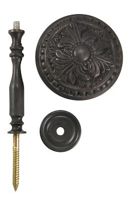 Solid Brass Curtain Tie Back - Large Baroque Button Style (Oil Rubbed Bronze Finish)
