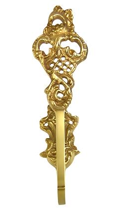 Solid Brass Curtain Tie Back - Baroque Style (Polished Brass Finish)