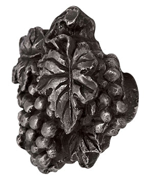 1 3/4 Inch Solid Pewter Antique Grapes And Vines Knob