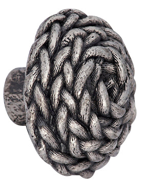 1 3/8 Inch Solid Pewter Decorative Rope Knob