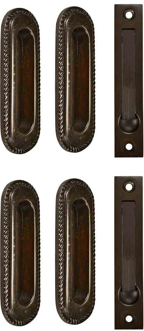 Georgian Double Pocket Passage Style Door Set (Oil Rubbed Bronze Finish)