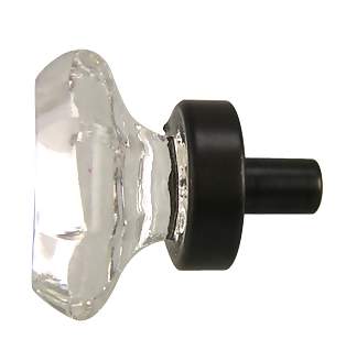 1 Inch Crystal Octagon Old Town Cabinet Knob (Oil Rubbed Bronze Base)