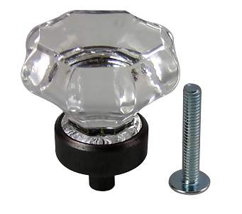 1 3/8 Inch Crystal Octagon Cabinet Knob (Oil Rubbed Bronze Base)