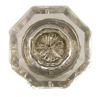 1 Inch Old Town Crystal Cabinet Knob (Antique Nickel Base)