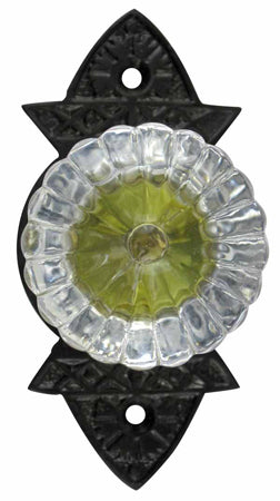 1 3/4 Inch Crystal Swirl Knob Eastlake Backplate (Oil Rubbed Bronze)
