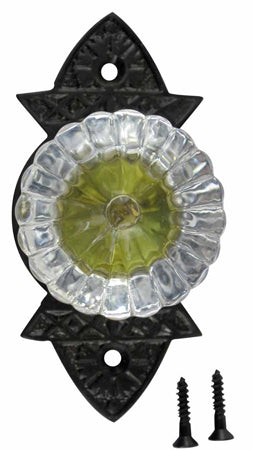 1 3/4 Inch Crystal Swirl Knob Eastlake Backplate (Oil Rubbed Bronze)
