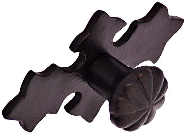 4 1/8 Inch Wide Solid Iron Cross Pattern Knob (Matte Black Finish)