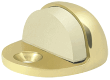 DELTANA Low Profile Floor Mounted Bumper Door Stop (Polished Brass Finish)