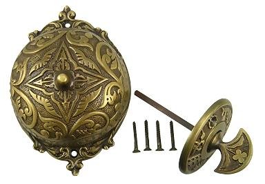 Mechanical Doorbell  Eastlake Style (Antique Brass Finish)