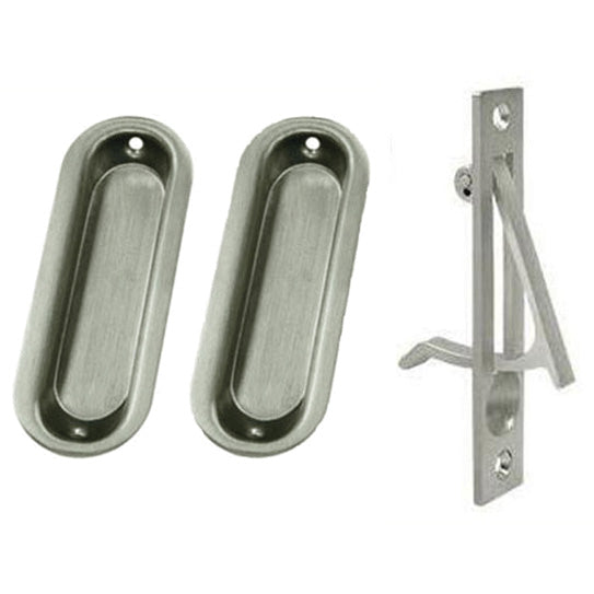 Oval Style Single Pocket Passage Style Door Set (Brushed Nickel Finish)