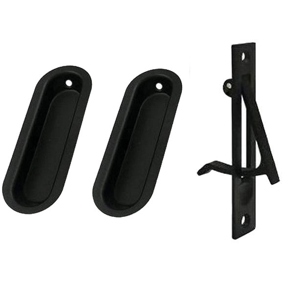 Oval Style Single Pocket Passage Style Door Set (Matte Black Finish) DELTANA