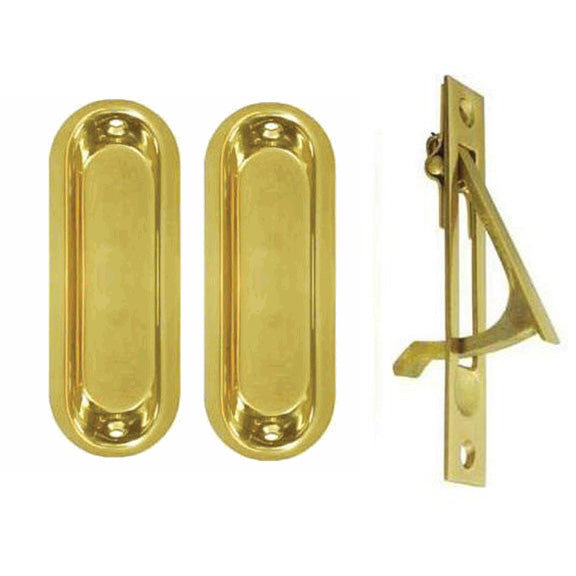Oval Style Single Pocket Passage Style Door Set (PVD Polished Brass Finish)