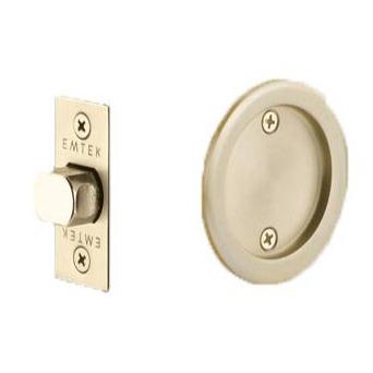 EMTEK Round Solid Brass Pocket Door Tubular Passage Set (Several Finish Options)