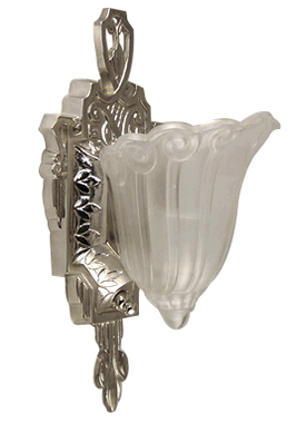 Period Style Art Deco Wall Sconce (Frosted Glass Shade)
