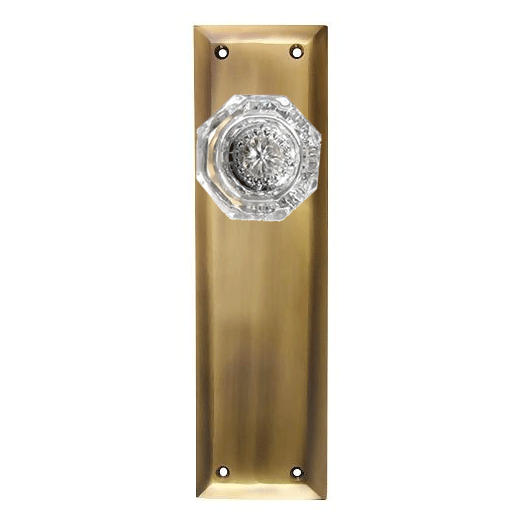 Providence Crystal Door Knob With Quaker Style Backplate (Several Finishes Available)