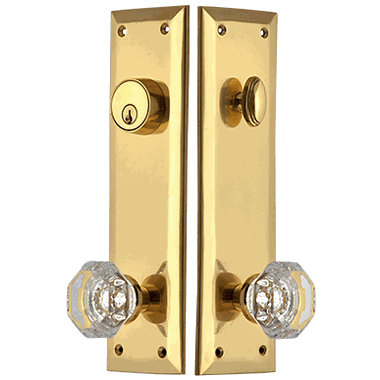 Copper Mountain Hardware Quaker Style Deadbolt Entryway Set (Polished Brass Finish)