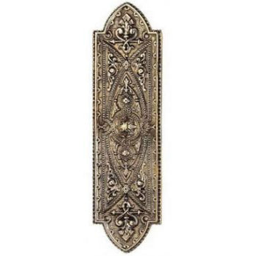 COPPER MOUNTAIN HARDWARE 10 Inch Brass Ornate Style Push Plate (Several Finishes Available)