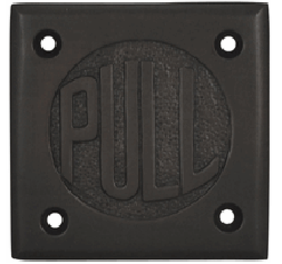 2 3/4 Inch Brass Classic American "Pull" & "Push" Signs (Oil Rubbed Bronze Finish)