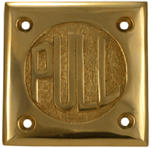 2 3/4 Inch Brass Classic American "Pull" & "Push" Signs (Polished Brass Finish)