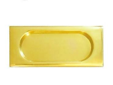 Rectangular Solid Brass Flush Pull (Polished Brass Finish)